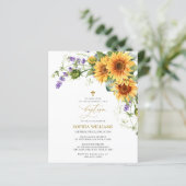Papier Budget Sunflowers & Lavander Baptism Invitation (Debout devant)