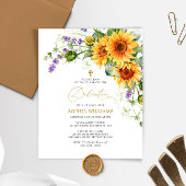Papier Budget Sunflowers & Lavender Dedication Invitation