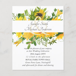 Papier Budget Sunflowers Moderne Mariage Ampersand