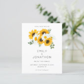 Papier Budget Sunflowers QR Code Jaune Enregistrer la dat (Debout devant)