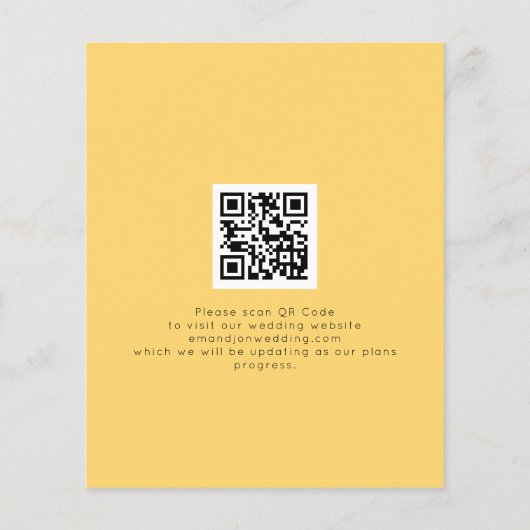 Papier Budget Sunflowers QR Code Jaune Enregistrer la dat (Dos)