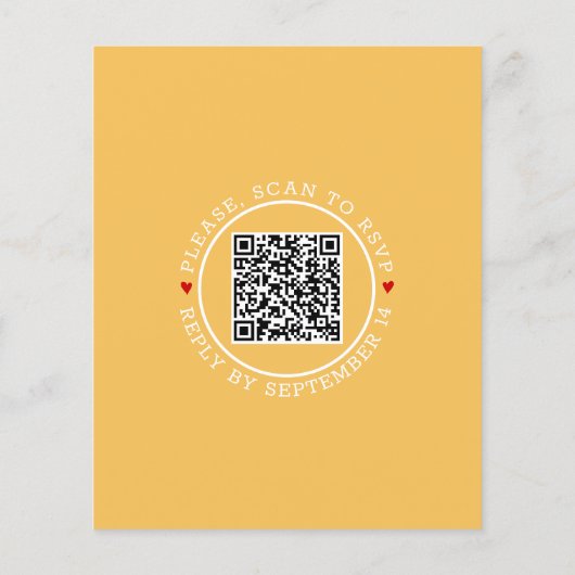 Papier BUDGET Sunflowers QR code mariage de automne invit (Dos)