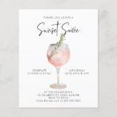 Papier Budget Sunset Soiree Boissons Cocktail Invitation (Devant)