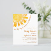 Papier Budget Sunshine Couples Twins Baby shower Invitati (Debout devant)
