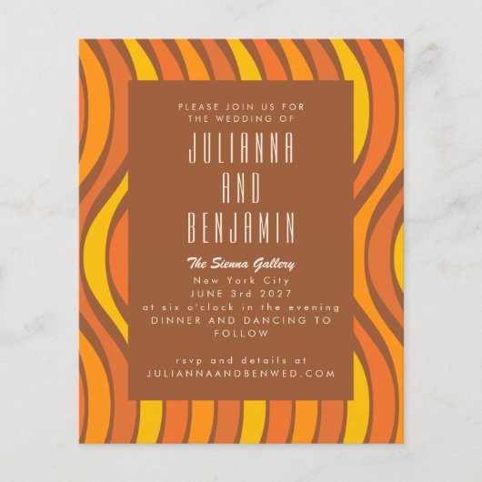 Papier Budget Super les années 70 lignes Wavy Orange Brow (Devant)