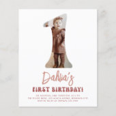 Papier Budget Super One Retro Pink Photo 1er anniversaire (Devant)