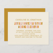 Papier Budget Super Orange Rose Faire-part de mariage rét (Devant / Derrière)