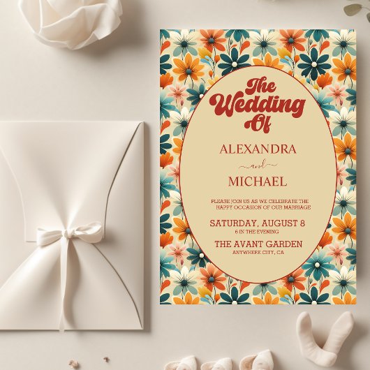 Papier Budget Super Rétro les années 70 Floral Mariage