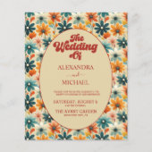 Papier Budget Super Rétro les années 70 Floral Mariage (Devant)