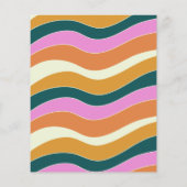 Papier Budget Super Retro Pink Green Wavy Lines Mariage (Dos)