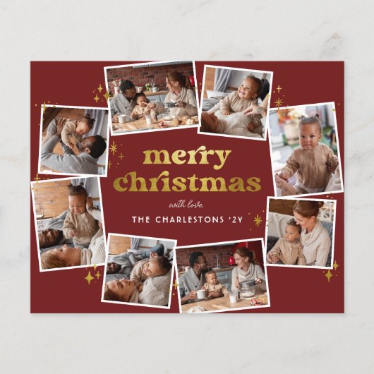 Papier Budget Super Rouge & Or Joyeux Noël 8 Photo (Devant)