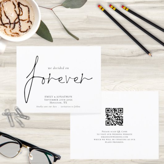 Papier Budget sur Forever QR Code Enregistrer la date