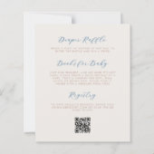 Papier Budget sur la lune Ours bleu QR Code Baby shower (Dos)