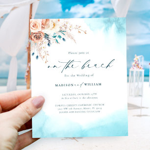 Papier Budget Sur La Plage Mariage Invitation