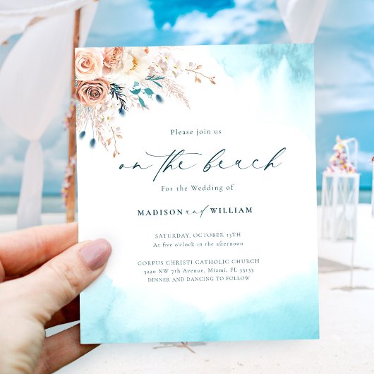 Papier Budget Sur La Plage Mariage Invitation