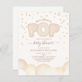 Papier Budget Sur Le Point De Pop Baby shower Invitation (Devant / Derrière)