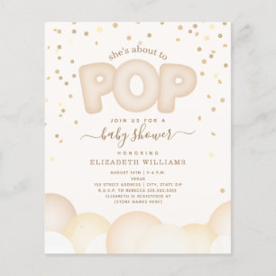 Papier Budget Sur Le Point De Pop Baby shower Invitation