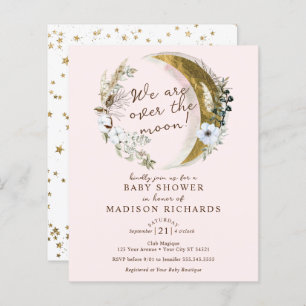 Papier Budget Sur L'Invitation Baby shower Boho De La Lun