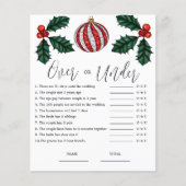 Papier Budget sur ou sous le jeu nuptial de Noël (Devant)