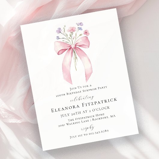 Papier BUDGET SURPRISE 100e anniversaire Invitation de la