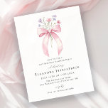 Papier BUDGET SURPRISE 21e anniversaire Invitation rose B<br><div class="desc">Un arc de coquette rose féminin est décoré de petits fleurs sauvages rose et violet.</div>