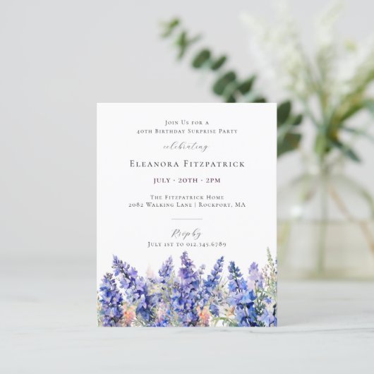 Papier BUDGET SURPRISE 40e anniversaire Juillet Fleur de  (Debout devant)