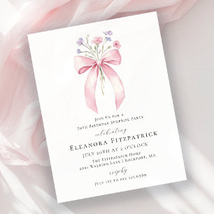 Papier BUDGET SURPRISE 70e anniversaire Invitation rose B