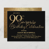 Papier Budget Surprise 90e anniversaire Fête (Devant / Derrière)