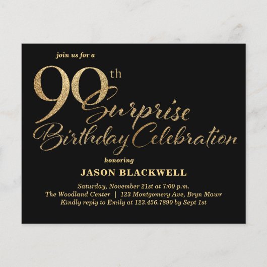 Papier Budget Surprise 90e anniversaire Fête (Devant)