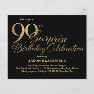 Papier Budget Surprise 90e anniversaire Fête