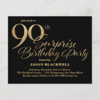 Budget Surprise 90e anniversaire Invitation de fêt