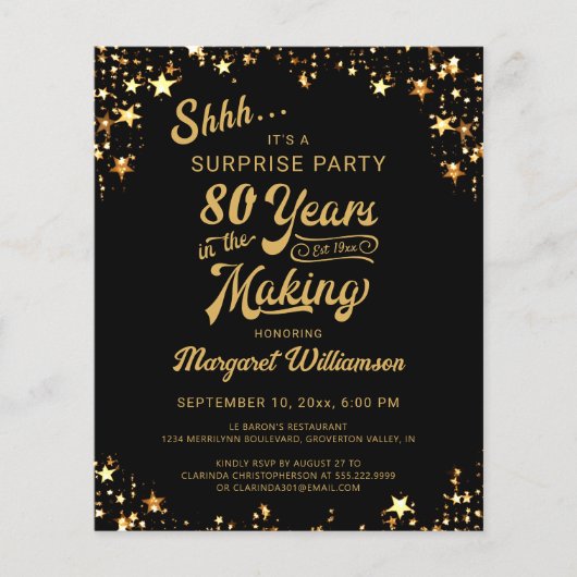 Papier Budget Surprise Anniversaire 80 ANS DANS LA FABRIC (Devant)