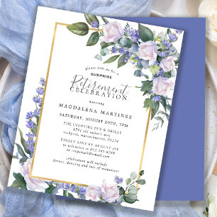 Papier Budget Surprise Blue White Retraite Invitation