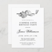 Papier BUDGET Surprise Golf 100e anniversaire Invitation (Devant / Derrière)