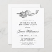 Papier BUDGET Surprise Golf 40e anniversaire Invitation (Devant / Derrière)