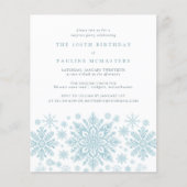 Papier BUDGET SURPRISE Party 100e anniversaire Snowflake (Devant)