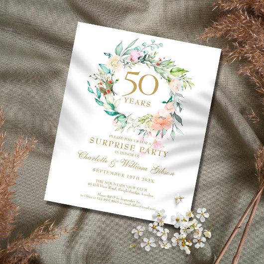 Papier Budget Surprise Party 50e anniversaire Invitation
