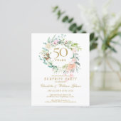 Papier Budget Surprise Party 50e anniversaire Invitation (Debout devant)