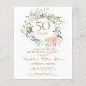 Papier Budget Surprise Party 50e anniversaire Invitation (Devant)