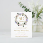 Papier Budget Surprise Party 50e anniversaire Invitation (Debout devant)