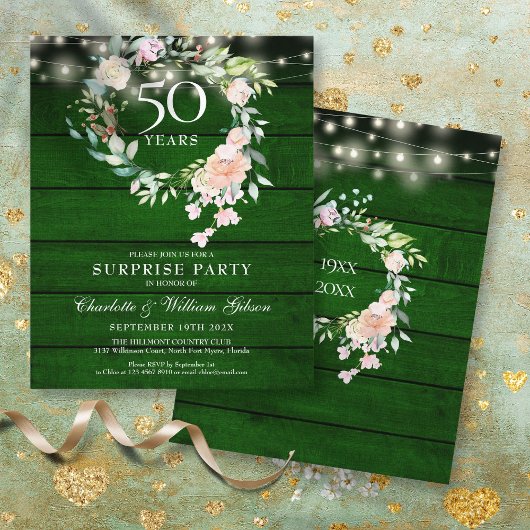 Papier Budget Surprise Party 50e anniversaire Rustique