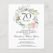 Papier Budget Surprise Party 70e anniversaire Invitation (Devant)