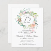 Papier Budget Surprise Party 75e anniversaire Invitation (Devant / Derrière)