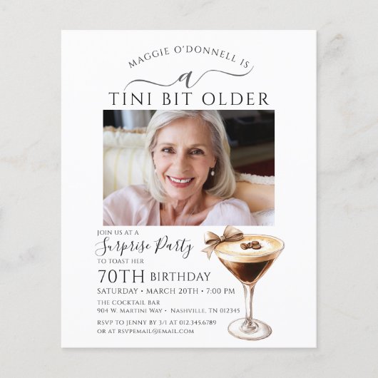 Papier BUDGET SURPRISE PARTY Tini Bit Older Martini 70e (Devant)