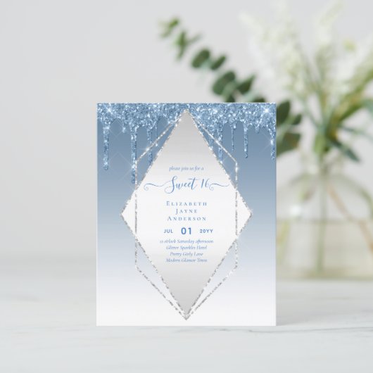 Papier BUDGET SWEET16 Parties scintillant de séchage Glam (Debout devant)