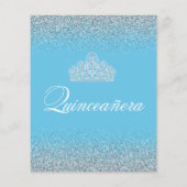 Papier Budget Sweet 15, Light Blue Quinceanera Invitation (Dos)