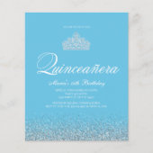 Papier Budget Sweet 15, Light Blue Quinceanera Invitation (Devant)