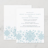 Papier BUDGET Sweet 16 Anniversaire Blue Snowflake Invita (Devant / Derrière)