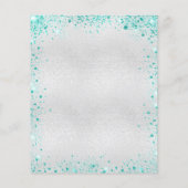 Papier Budget Sweet 16 argent turquoise parties scintilla (Dos)