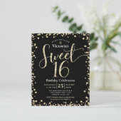 Papier Budget Sweet 16 Black Gold Parties scintillant Chi (Debout devant)